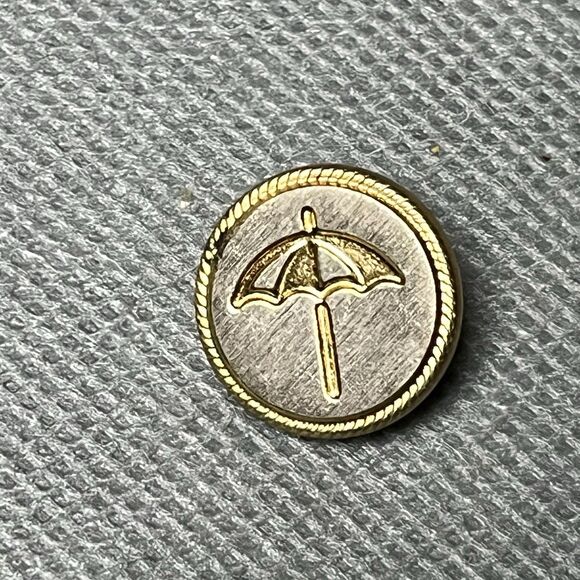 Vtg Raincoat Umbrella Buttons 2-Tone Metal Silvertone/Goldtone 7/8" & 5/8" - Picture 4 of 5